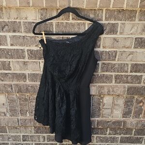 Miss Me One Shoulder Elegant Black Lace Dress Size Medium